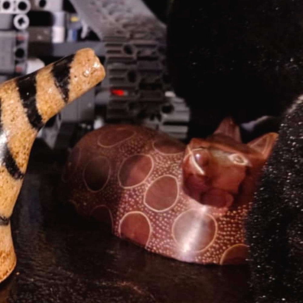 Vtg Hand-carved Soapstone Cat Figurine Kenya - Picture 10 of 11